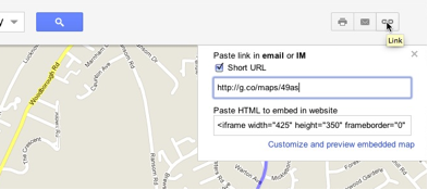 googlemaps using g.co shorl url
