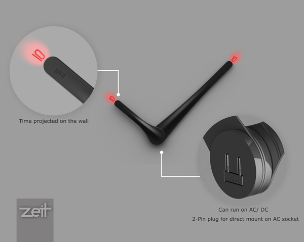 Analog-ital Clock - LED Wall Clock by Uttam Banerjee