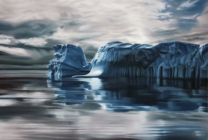 Realistic Finger Painting Iceberg by Zaria Forman