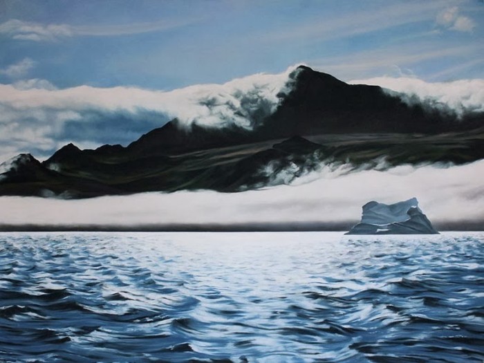 Realistic Finger Painting Iceberg by Zaria Forman