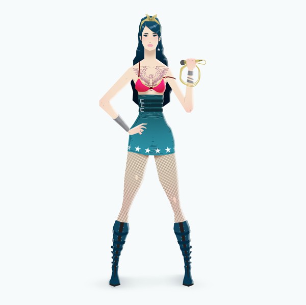 Comic Book Superheroes as Rock Stars Wonderwoman